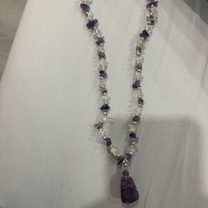 Amethyst and clear necklace Never worn